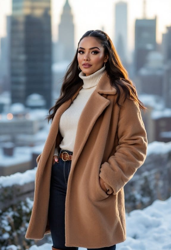chic layered teddy coat