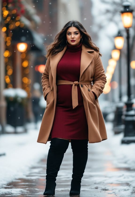 confident curvy winter fashion