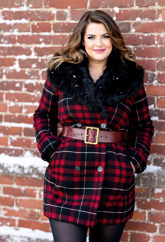 cozy plaid with fur