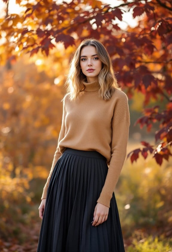 cozy sweater with skirt