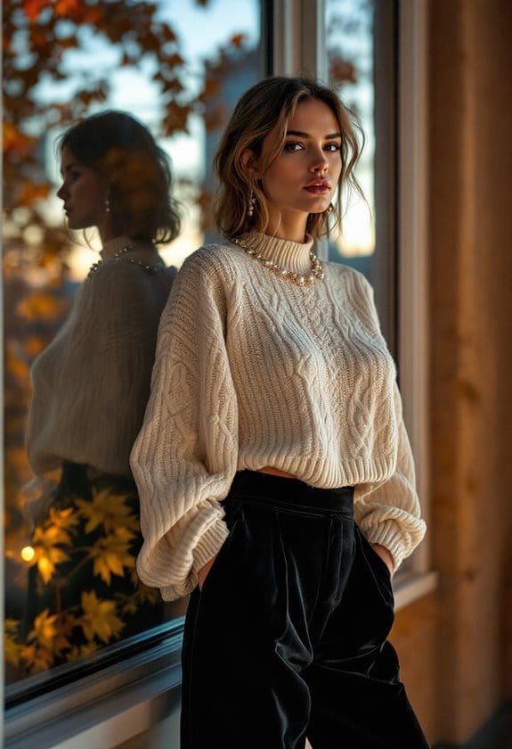 embellished sweater and pants