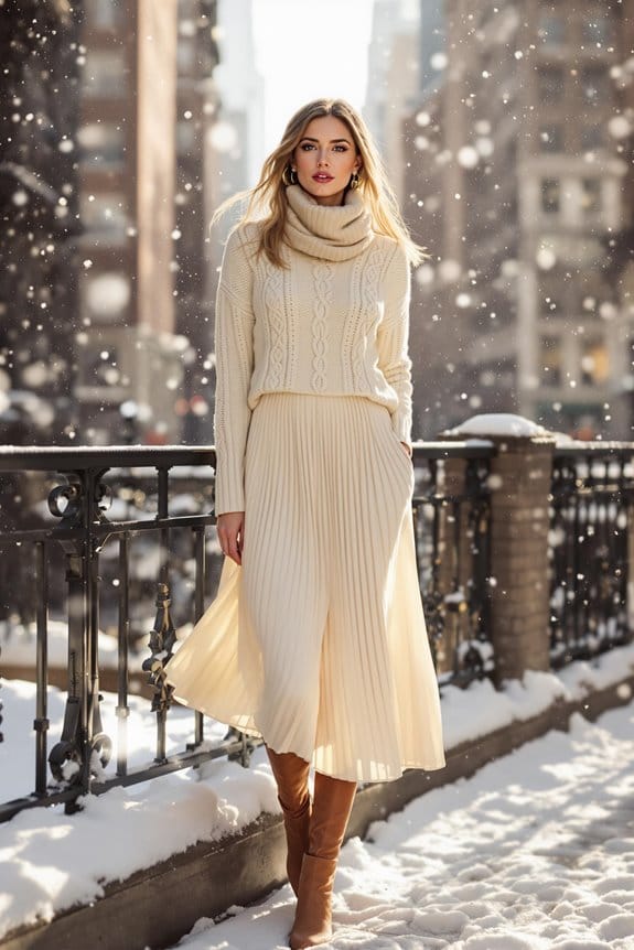stylish winter white skirts
