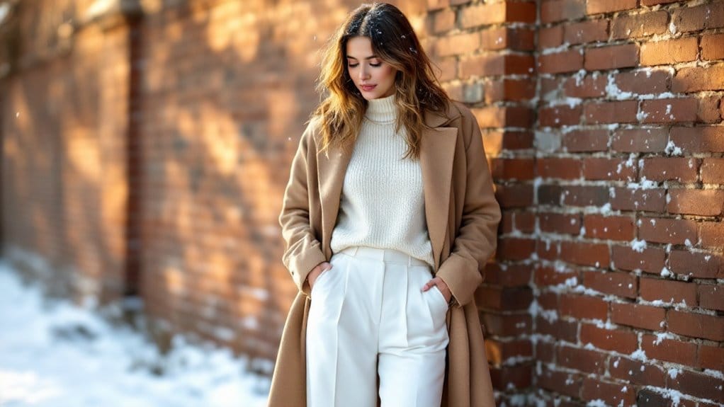 winter white pants outfits